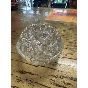 French Clear Glass Flower Frog Domed Floral Arrangement VMC Reims France